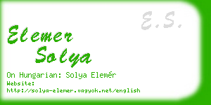 elemer solya business card